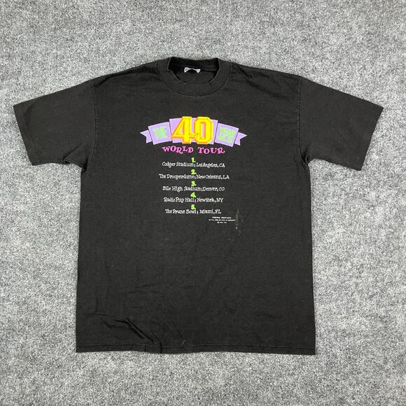 Shoebox Greetings T-Shirt Mens XL Black Funny 40 Year Old World Tour Graphic Tee - Picture 2 of 7